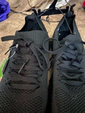 Athletic Works Black Knit Slip-On Memory Foam Sneakers